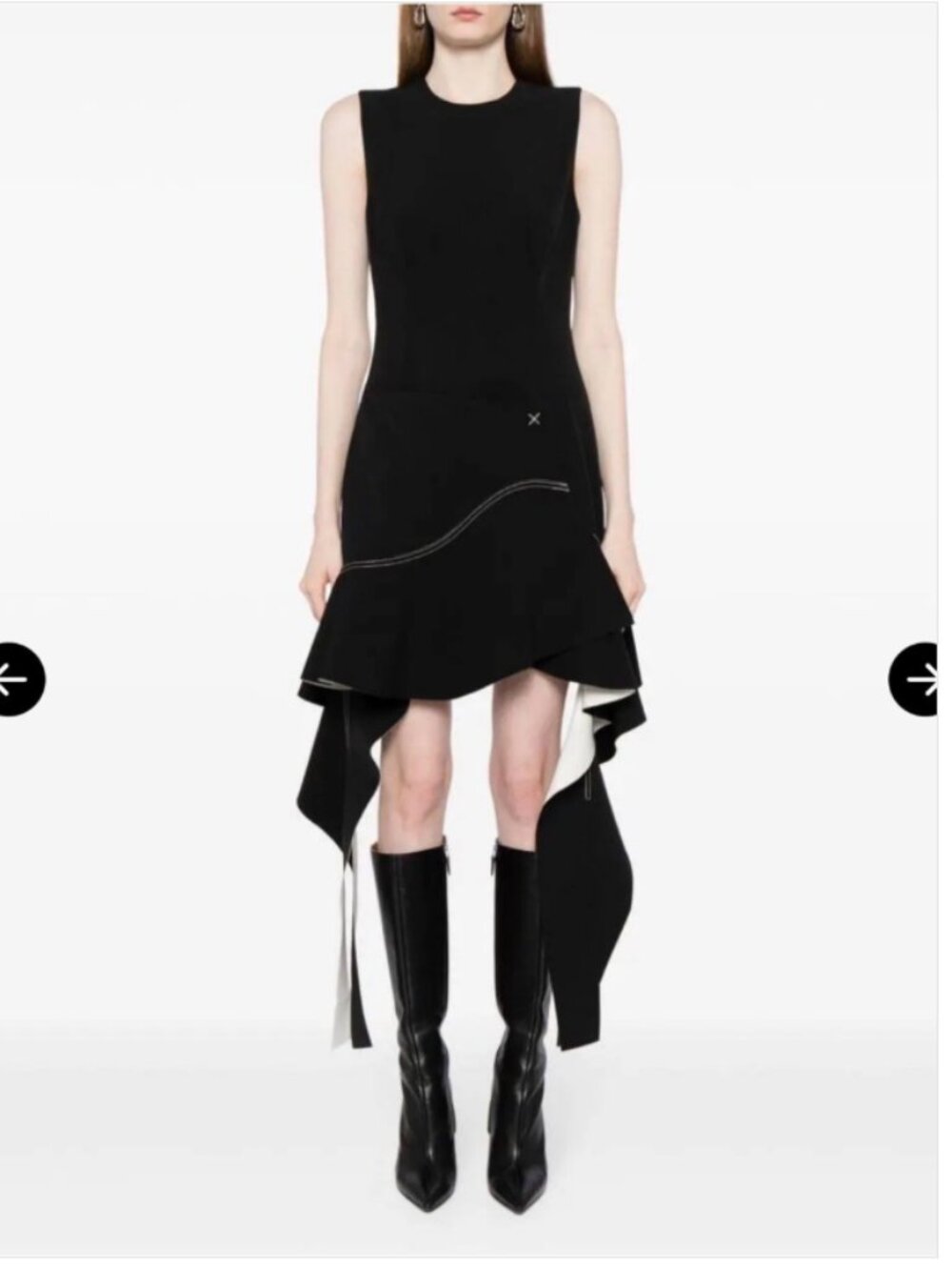 Jonathan Simkhai $1834 Black Sleeveless Flared Hem Dress